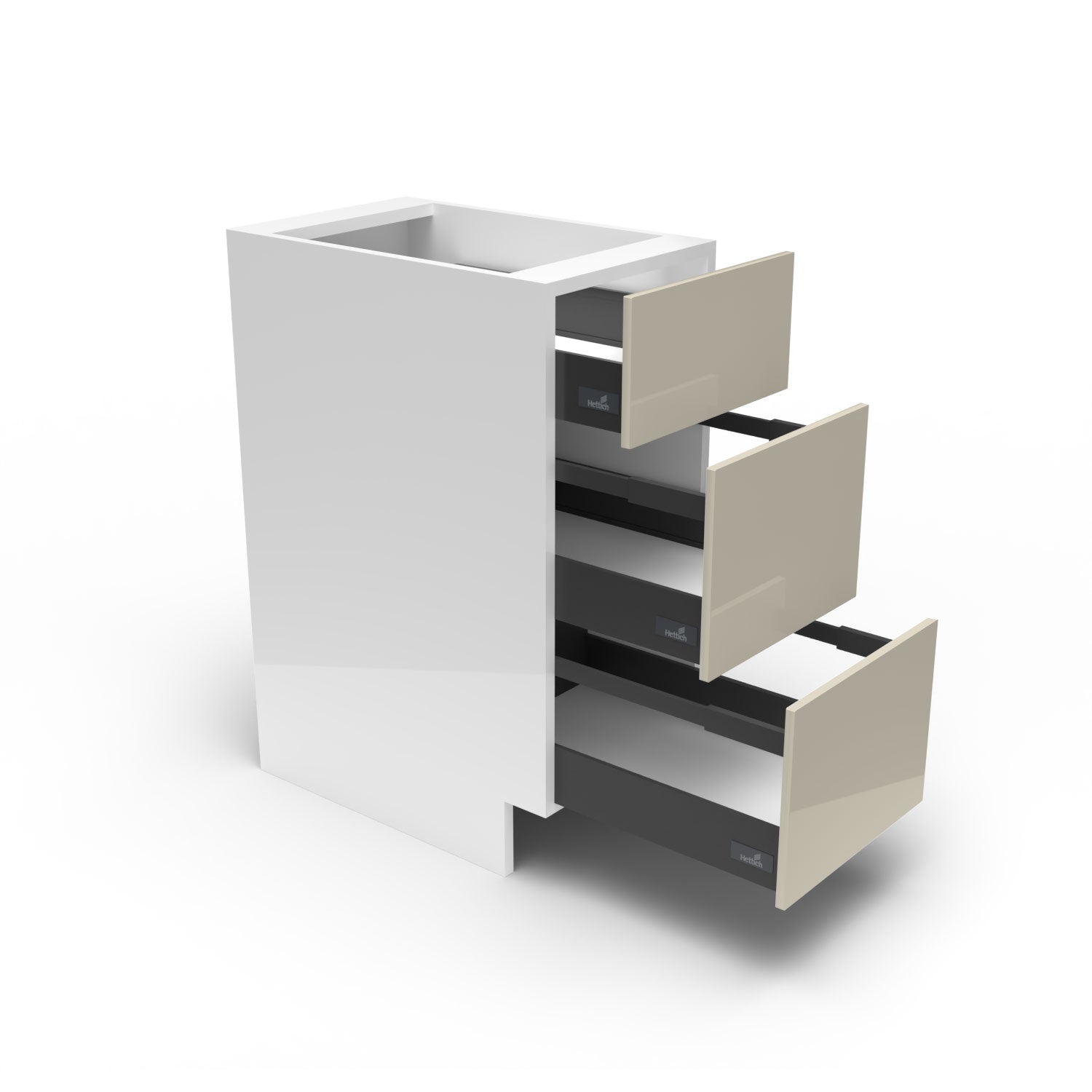 Meuble de cuisine bas - 3 tiroirs fini lustré