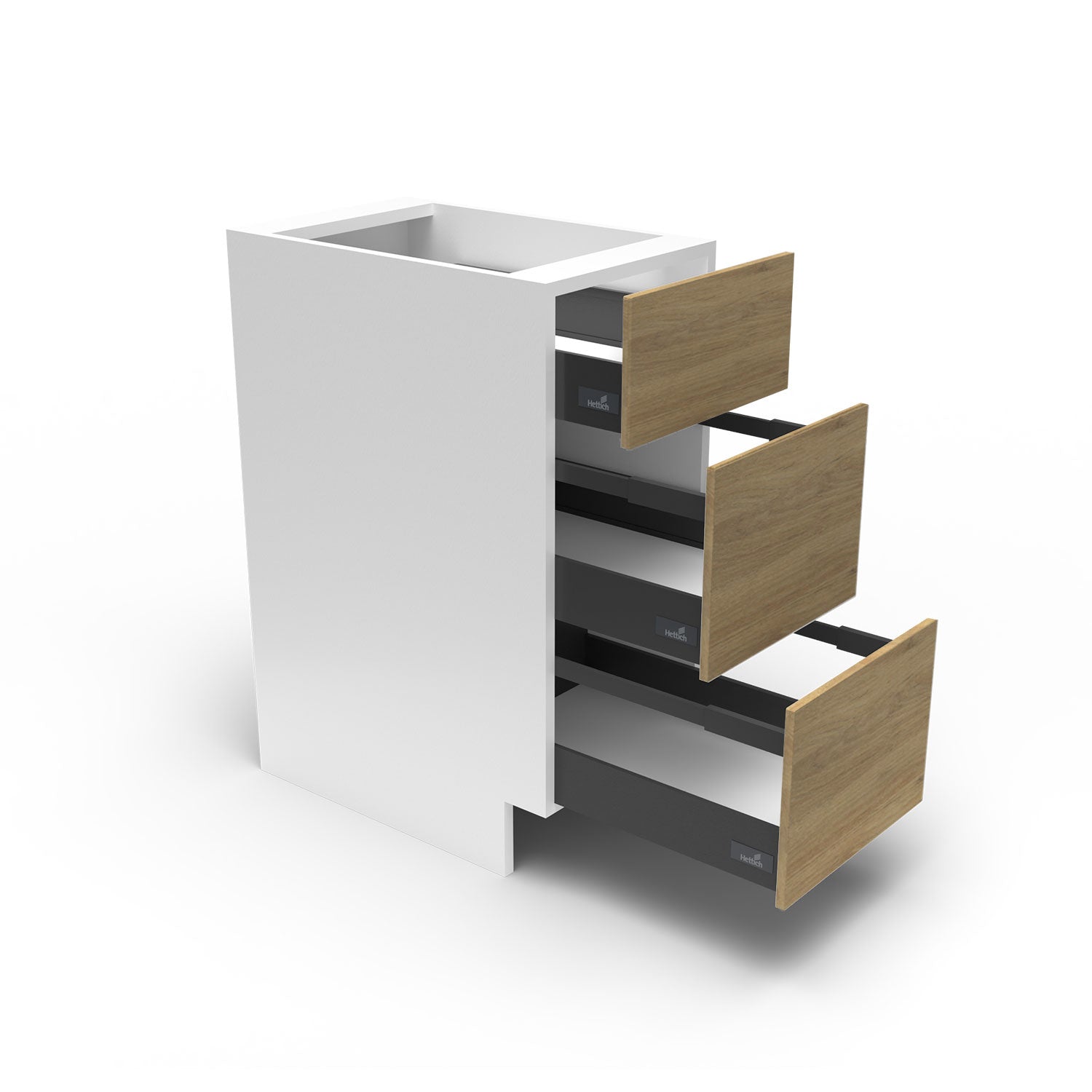 Meuble de cuisine bas - 3 tiroirs fini bois