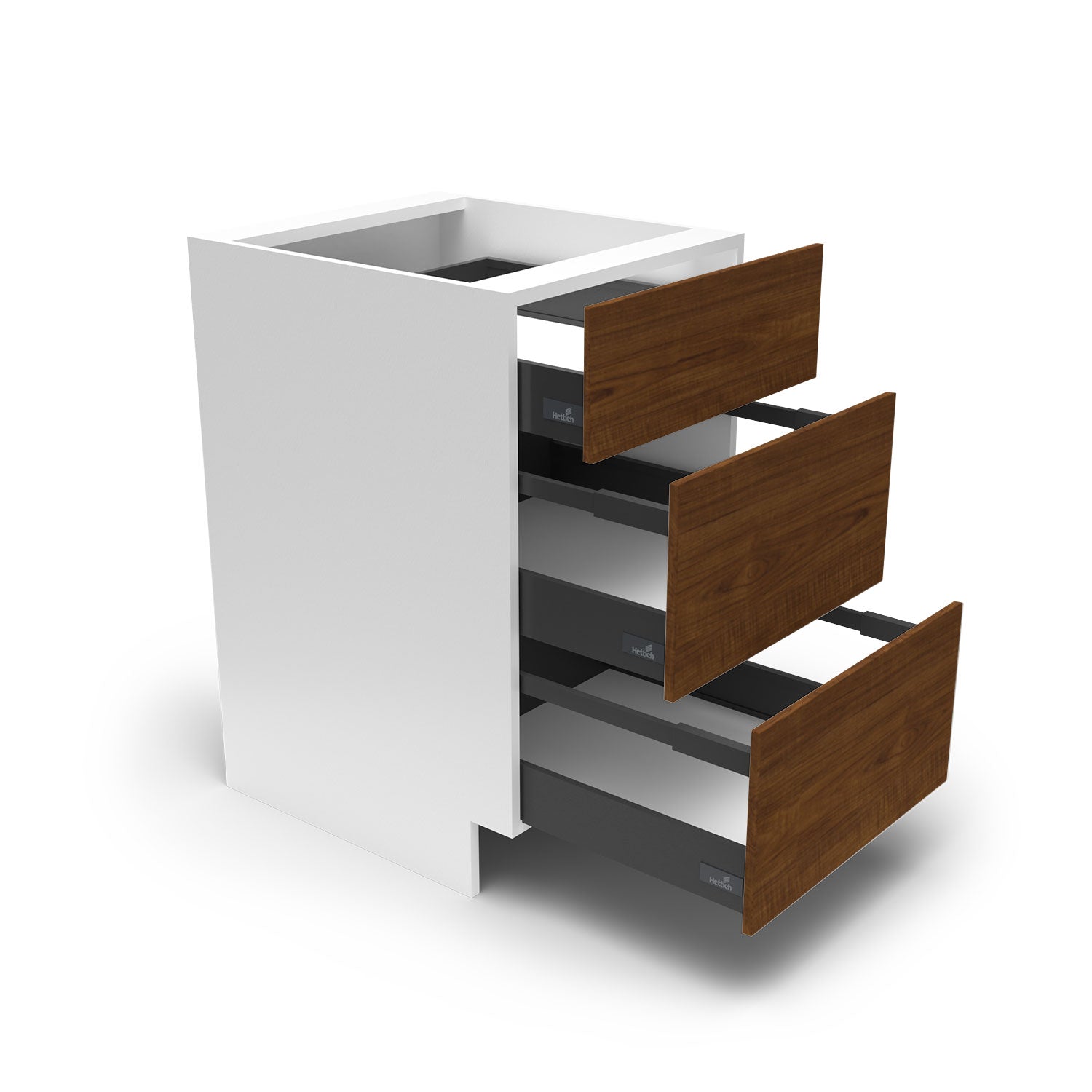 Meuble de cuisine bas - 3 tiroirs fini bois