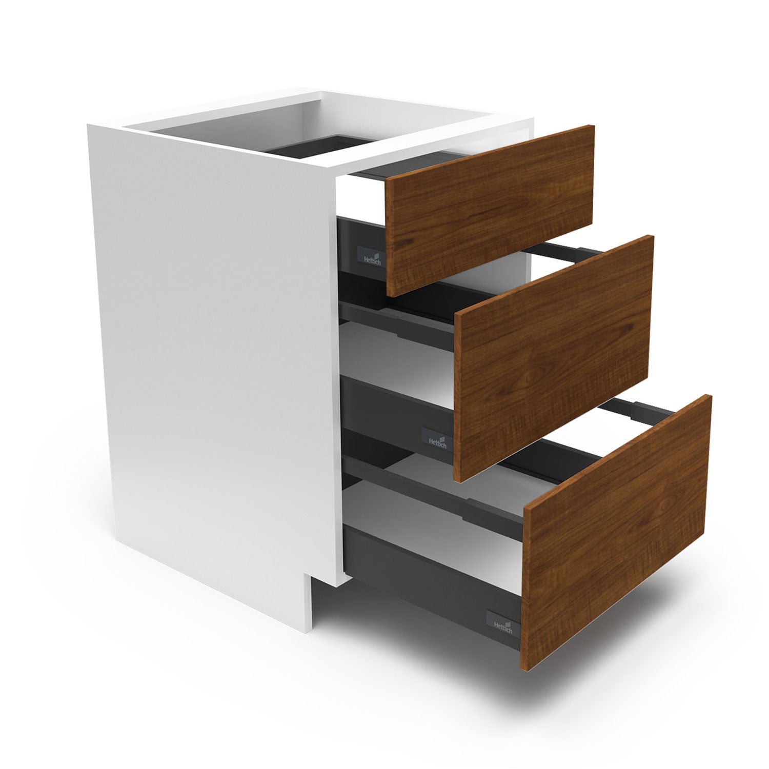Meuble de cuisine bas - 3 tiroirs fini bois