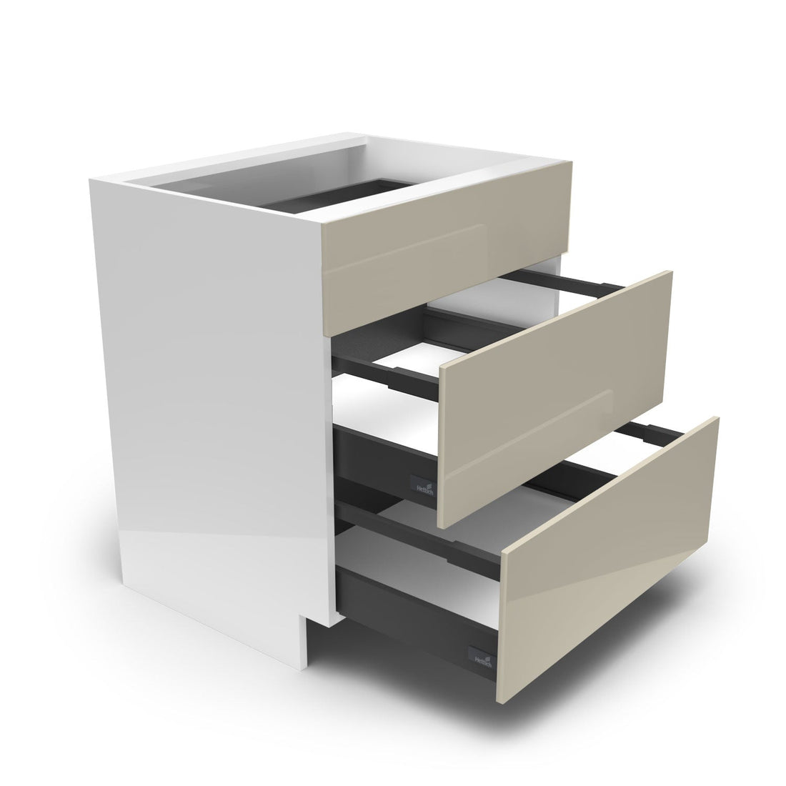 Meubles de cuisine bas - Plaque/tiroirs fini lustré