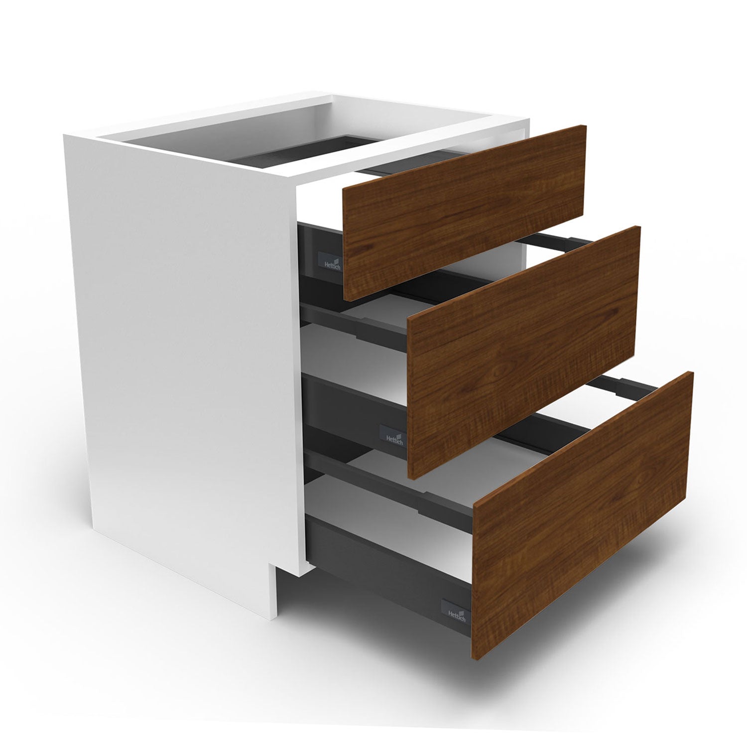Meuble de cuisine bas - 3 tiroirs fini bois