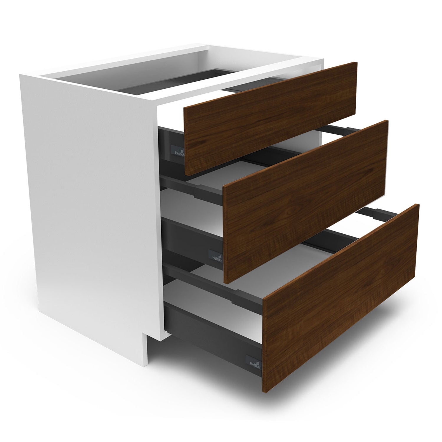 Meuble de cuisine bas - 3 tiroirs fini bois