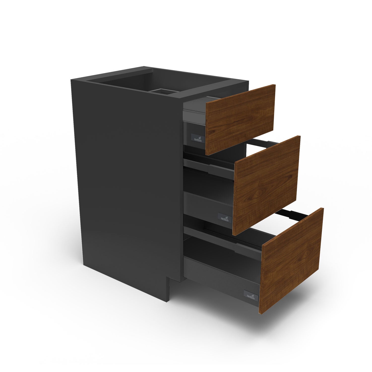 Meuble de cuisine bas - 3 tiroirs fini bois