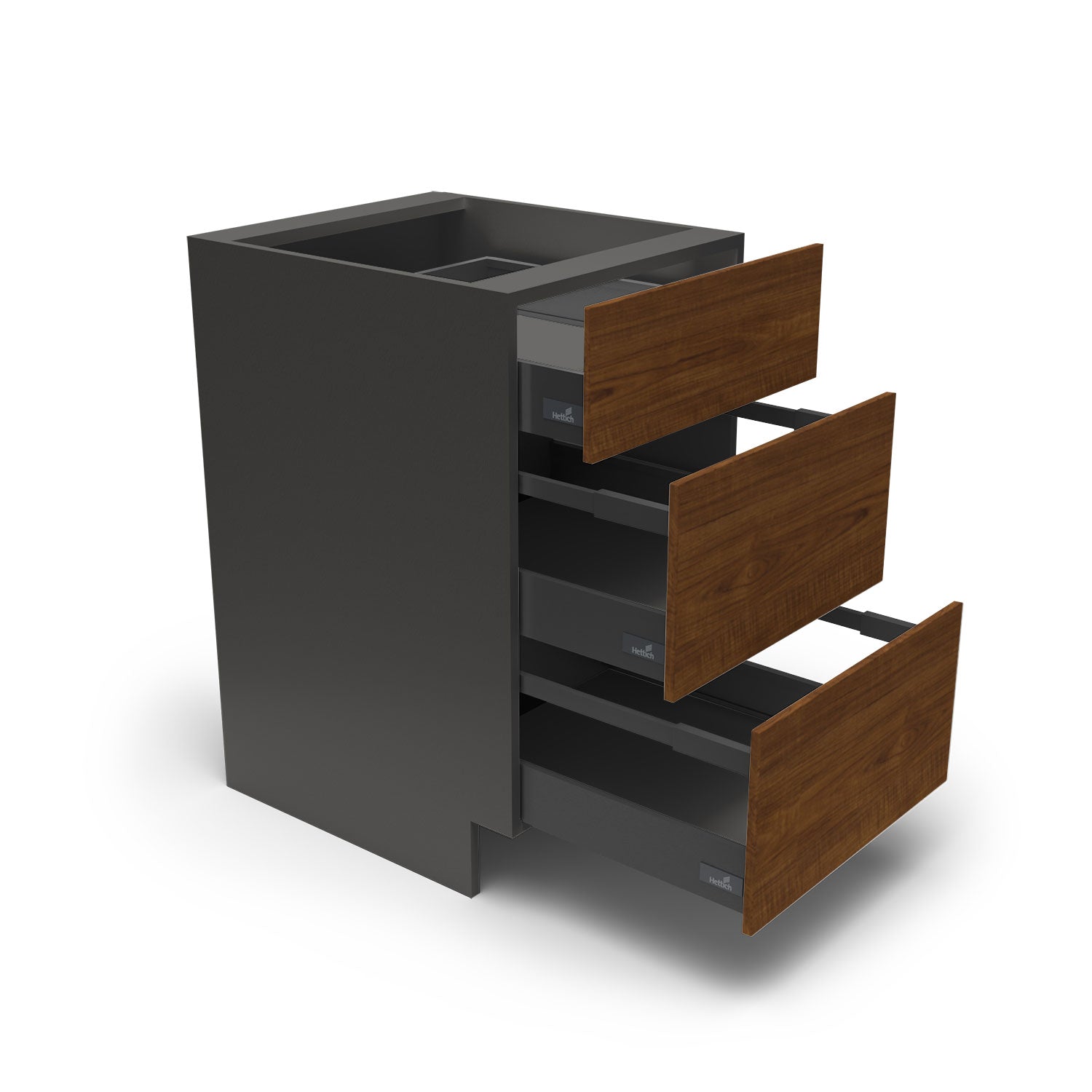 Meuble de cuisine bas - 3 tiroirs fini bois