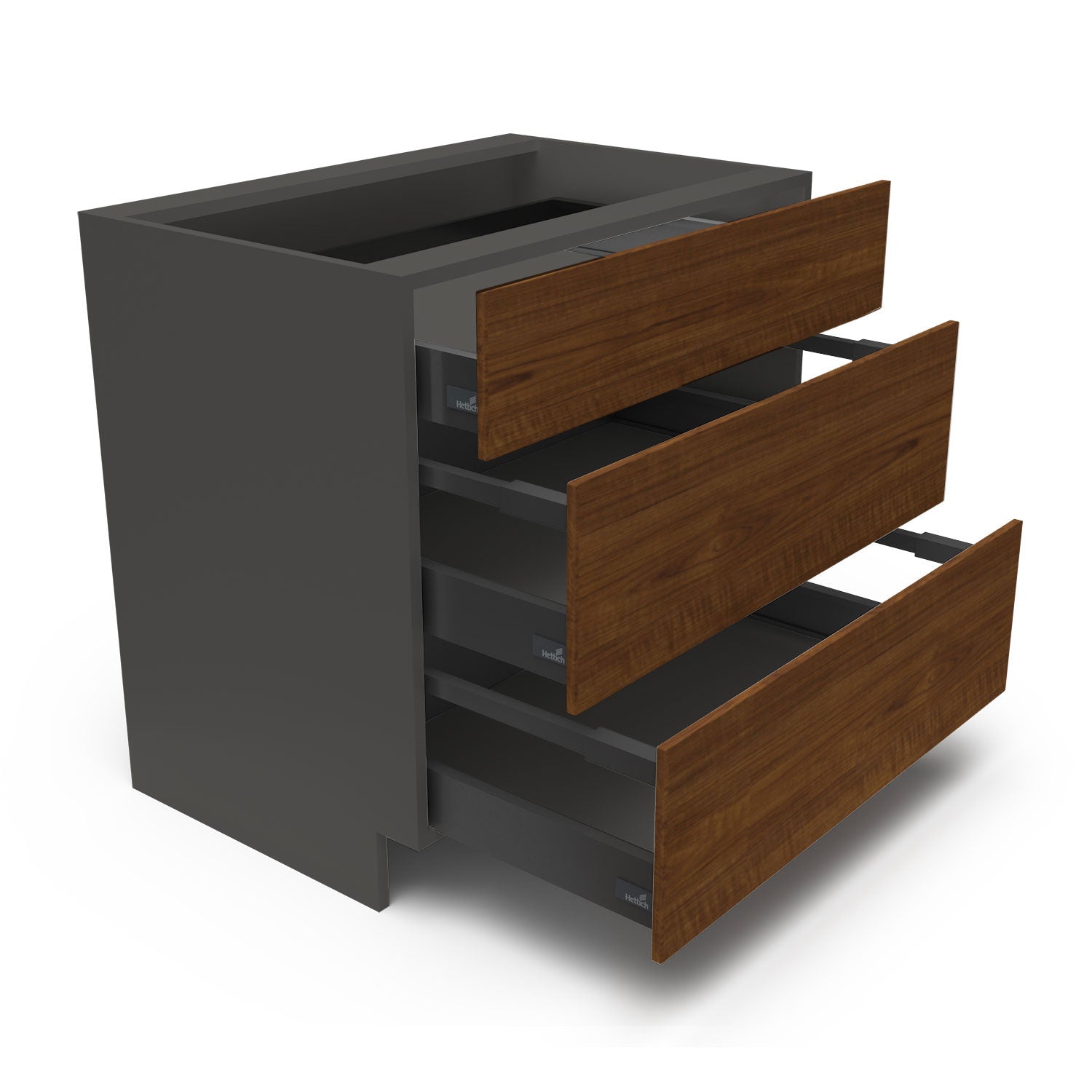 Meuble de cuisine bas - 3 tiroirs fini bois