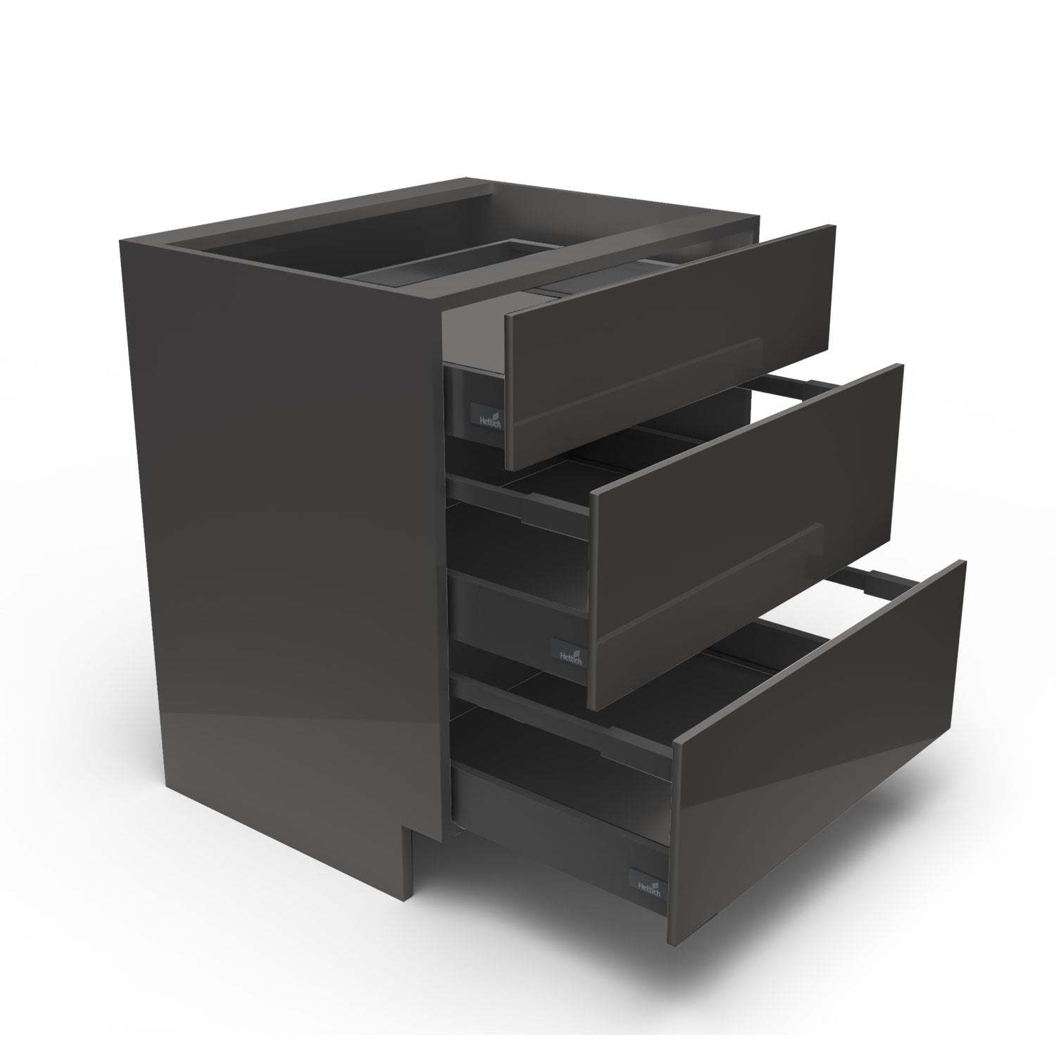 Meuble de cuisine bas - 3 tiroirs fini lustré