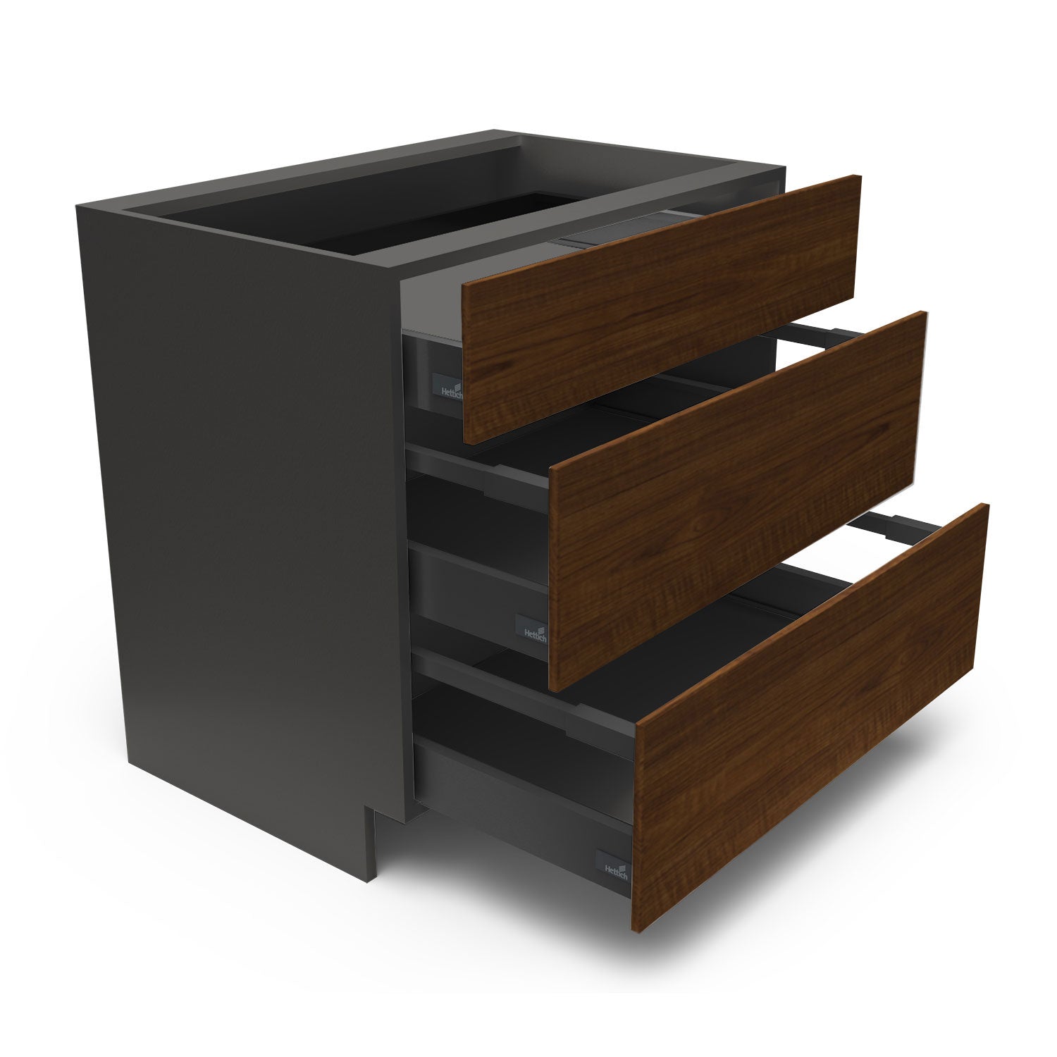 Meuble de cuisine bas - 3 tiroirs fini bois
