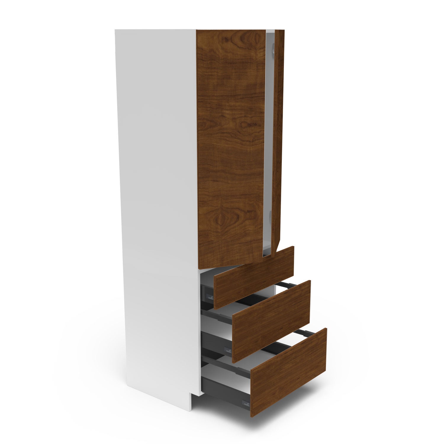 Meubles de cuisine pleine hauteur - porte / tiroir fini bois