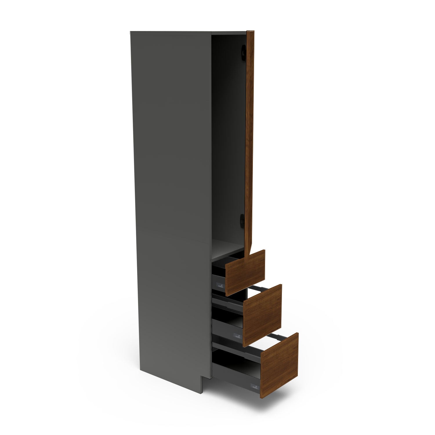Meubles de cuisine pleine hauteur - porte / tiroir fini bois