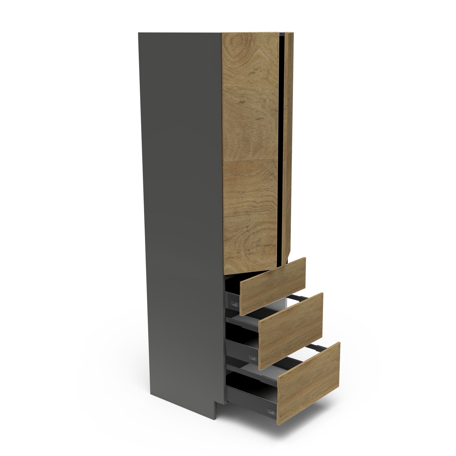 Meubles de cuisine pleine hauteur - porte / tiroir fini bois