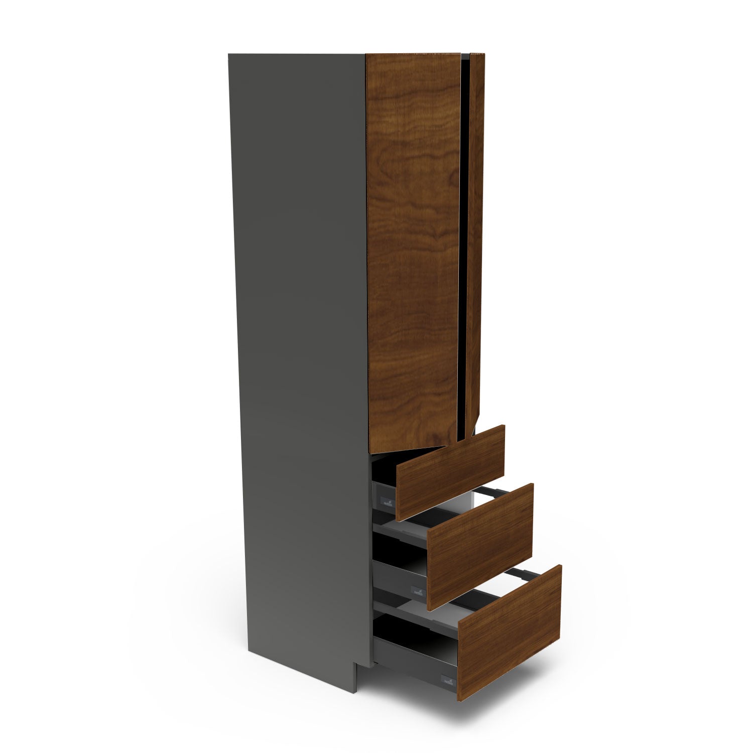 Meubles de cuisine pleine hauteur - porte / tiroir fini bois