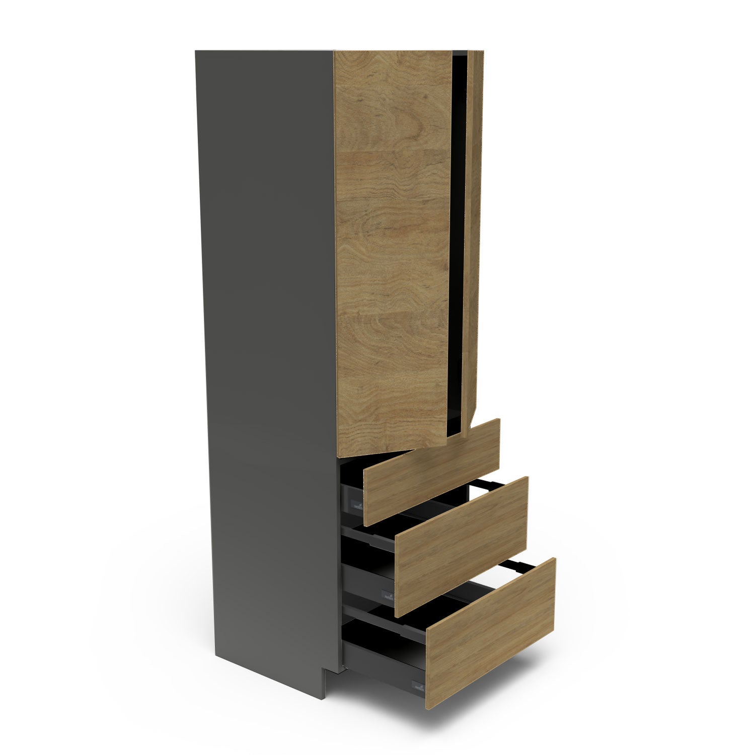 Meubles de cuisine pleine hauteur - porte / tiroir fini bois