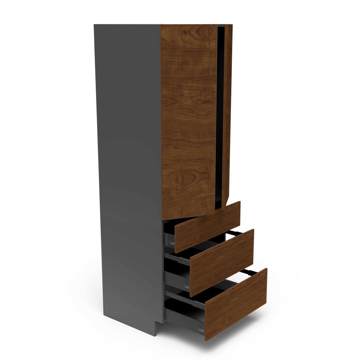 Meubles de cuisine pleine hauteur - porte / tiroir fini bois