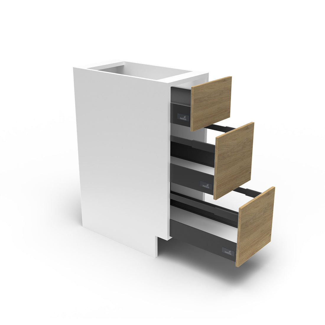 Meuble de cuisine bas - 3 tiroirs fini bois