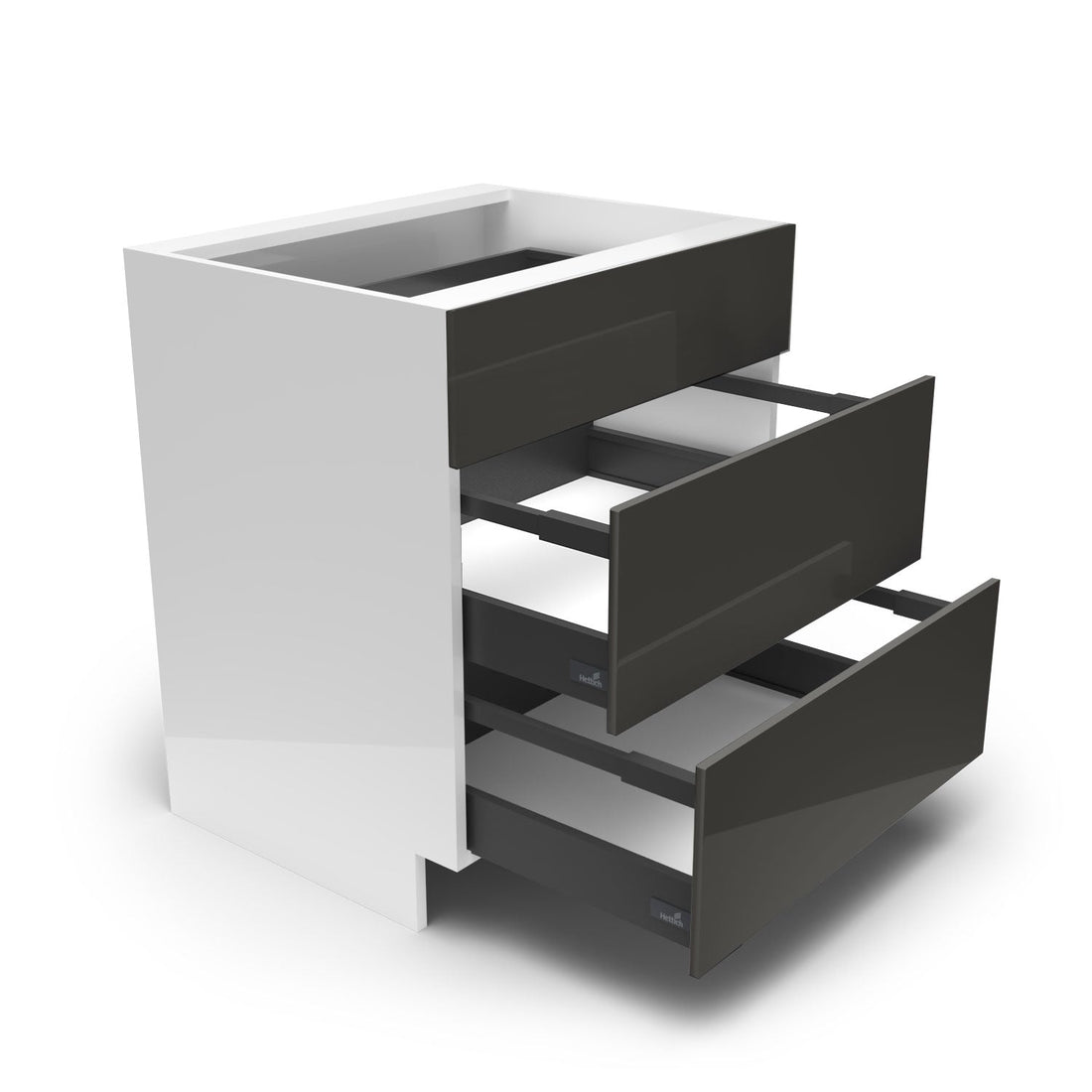 Meubles de cuisine bas - Plaque/tiroirs fini lustré