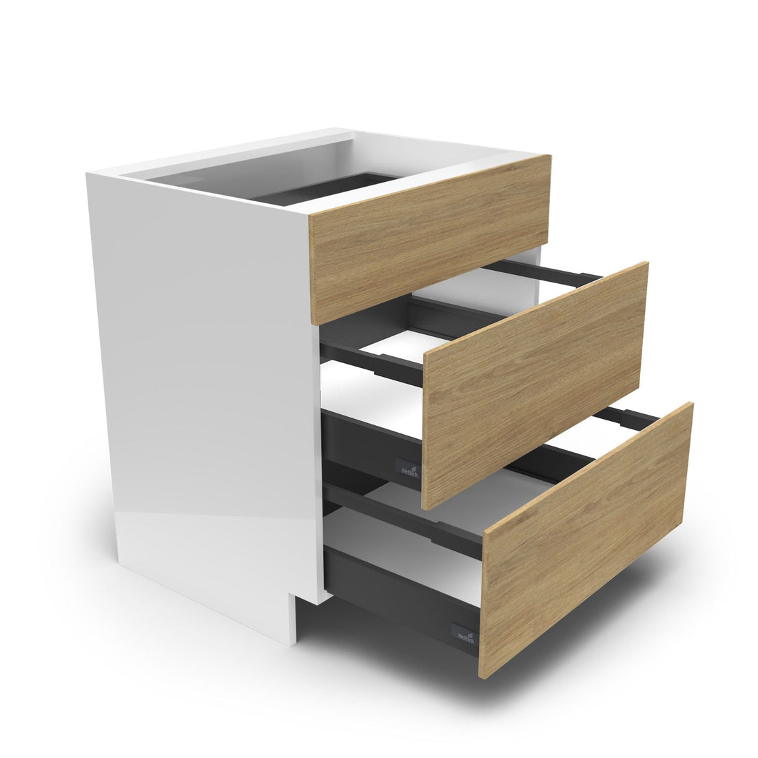 Meubles de cuisine bas - Plaque/tiroirs fini bois